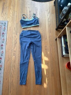 SET Active Blue Leggings and Sports Bra Set